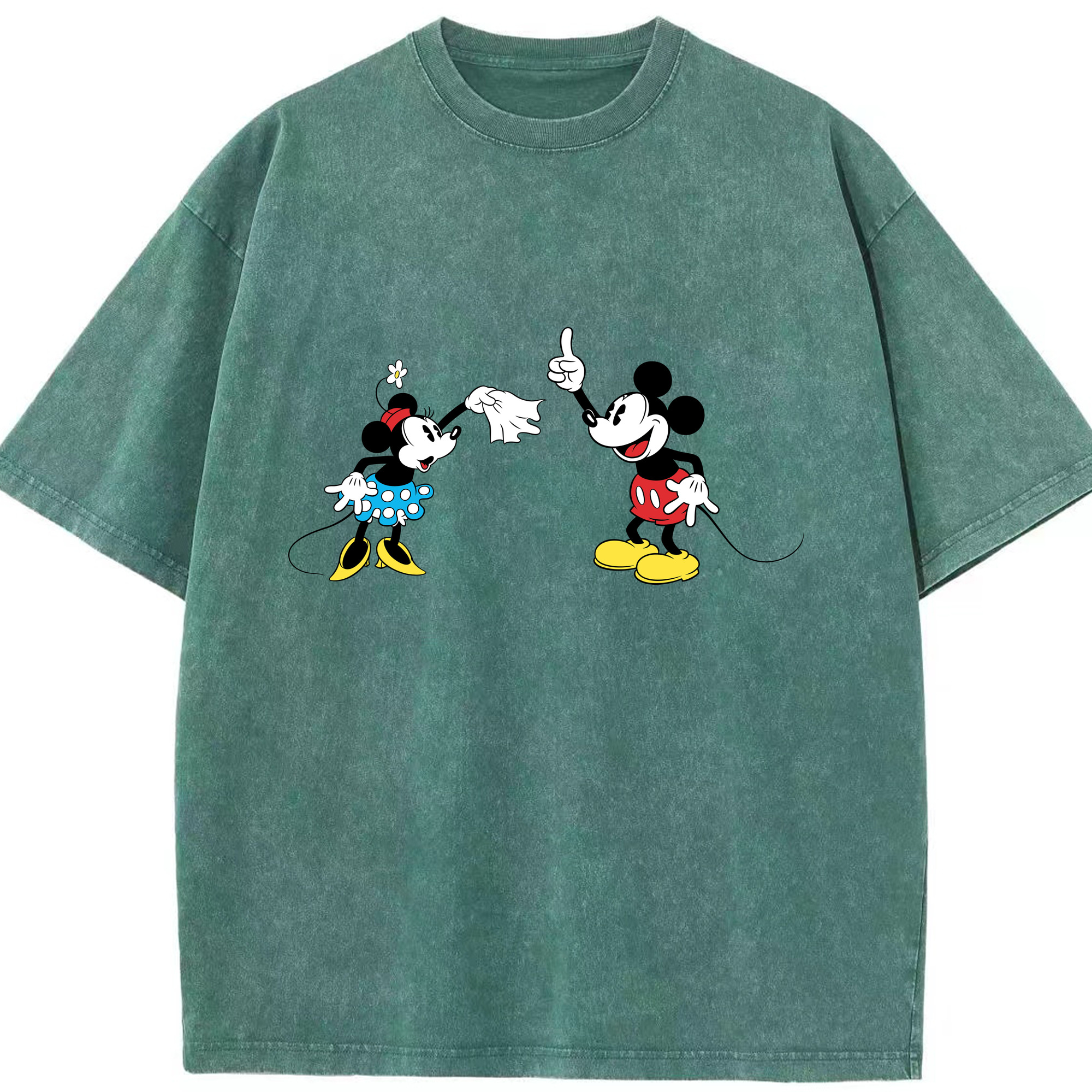 （画像用） ミッキーマウス Mickey Mouse 綿100% ヴィンテージ風 半袖Tシャツ（フロントプリント）